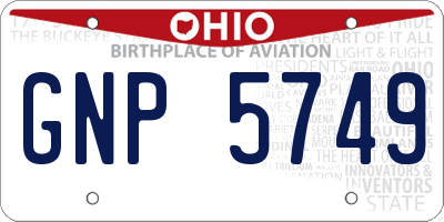 OH license plate GNP5749