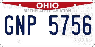 OH license plate GNP5756
