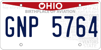 OH license plate GNP5764