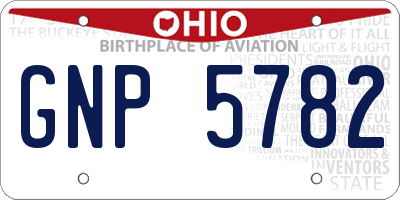 OH license plate GNP5782