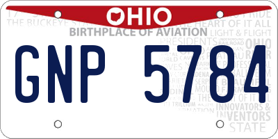 OH license plate GNP5784