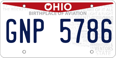 OH license plate GNP5786