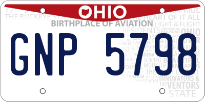 OH license plate GNP5798