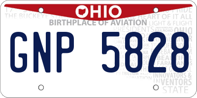 OH license plate GNP5828