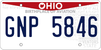OH license plate GNP5846