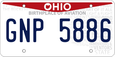 OH license plate GNP5886