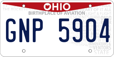 OH license plate GNP5904