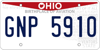 OH license plate GNP5910