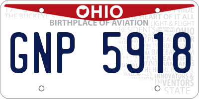 OH license plate GNP5918