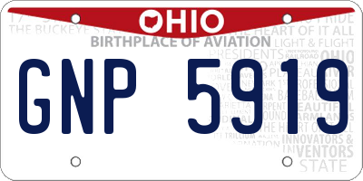 OH license plate GNP5919