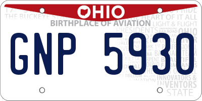 OH license plate GNP5930