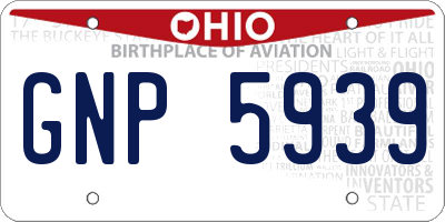 OH license plate GNP5939