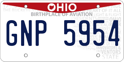 OH license plate GNP5954