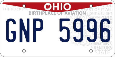 OH license plate GNP5996