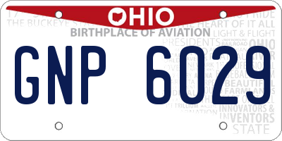 OH license plate GNP6029