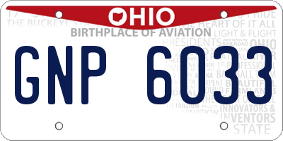 OH license plate GNP6033
