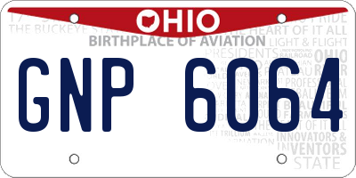 OH license plate GNP6064