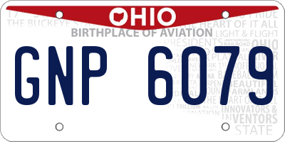 OH license plate GNP6079