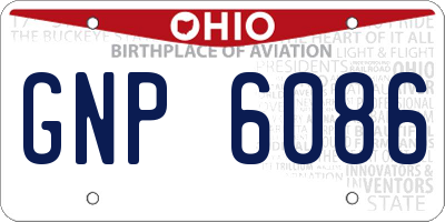 OH license plate GNP6086