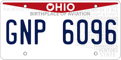 OH license plate GNP6096