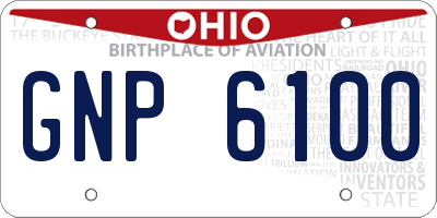 OH license plate GNP6100