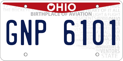 OH license plate GNP6101