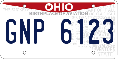 OH license plate GNP6123