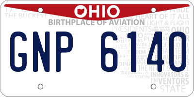 OH license plate GNP6140