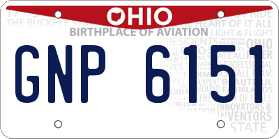 OH license plate GNP6151