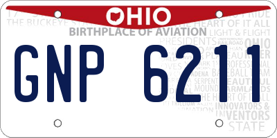 OH license plate GNP6211