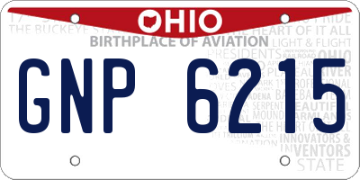 OH license plate GNP6215