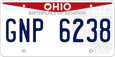 OH license plate GNP6238