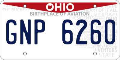 OH license plate GNP6260