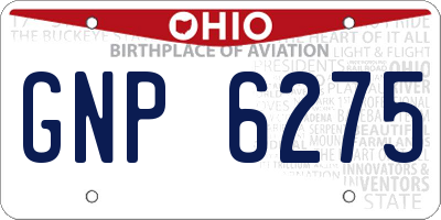 OH license plate GNP6275