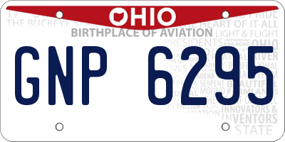 OH license plate GNP6295