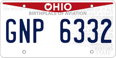 OH license plate GNP6332