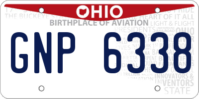 OH license plate GNP6338