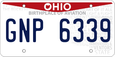 OH license plate GNP6339