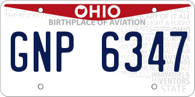 OH license plate GNP6347