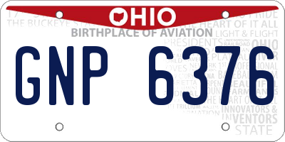 OH license plate GNP6376