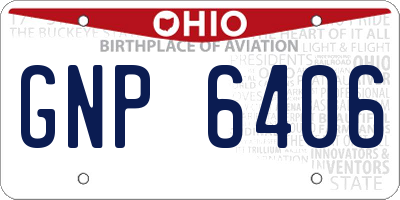 OH license plate GNP6406