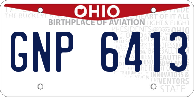 OH license plate GNP6413
