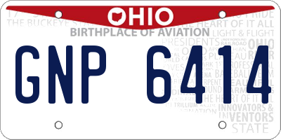 OH license plate GNP6414