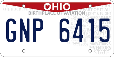 OH license plate GNP6415