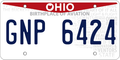 OH license plate GNP6424