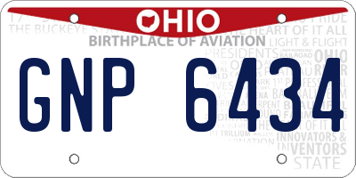 OH license plate GNP6434