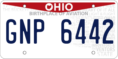 OH license plate GNP6442