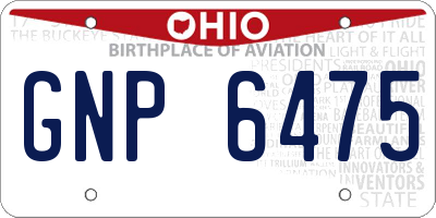 OH license plate GNP6475