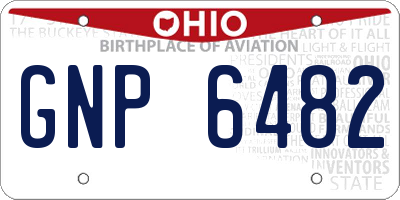 OH license plate GNP6482