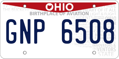 OH license plate GNP6508
